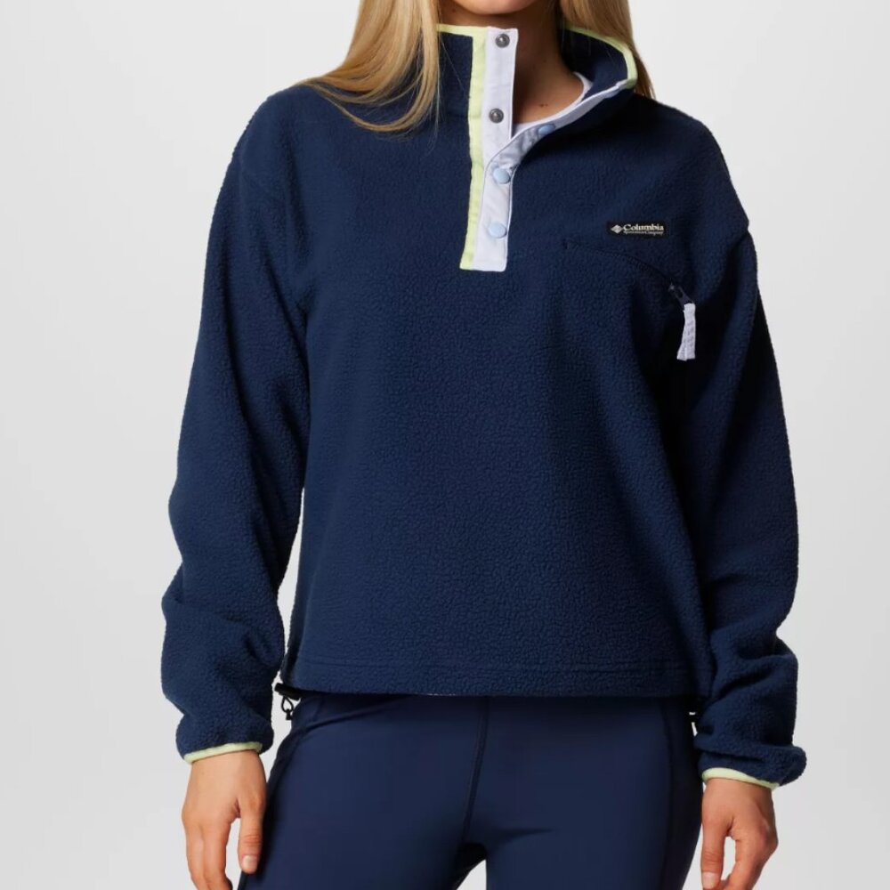 Womens Helvetia II Cropped Half Snap Fleece Pullover